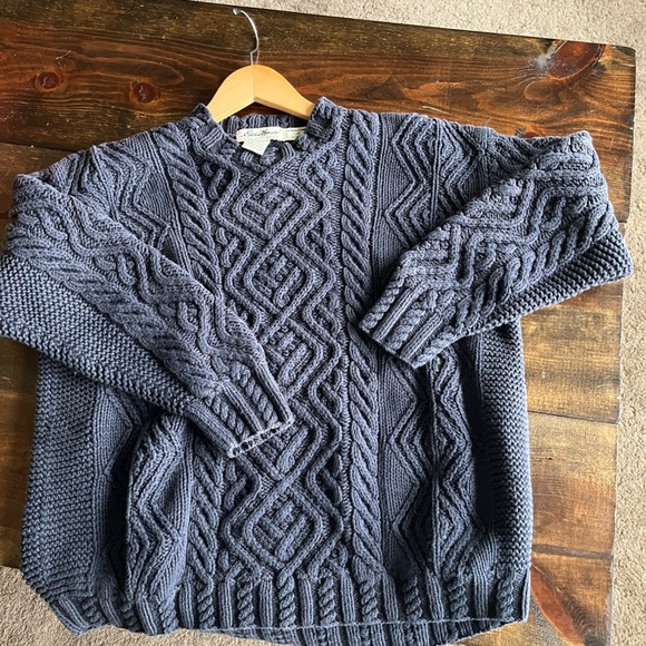 Vintage Eddie Bauer Sweater Women’s Small Petite Blue - Picture 1 of 14
